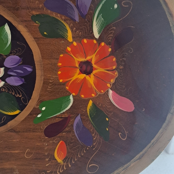 Vintage Hand painted, Mexican batea wood tray. - Picture 2 of 5